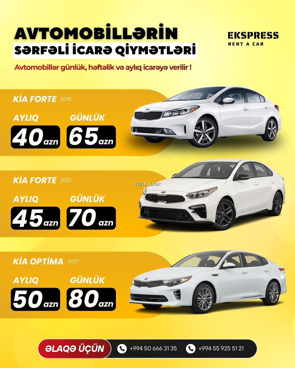 Ekspress Rent a Car – avtomobillərin gündəlik, həftəlik və aylıq - şəkil 2