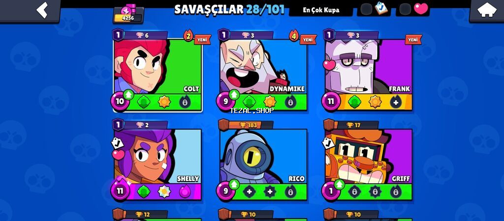 Brawl Stars oyun hesabı - Kupa: 4256 - Qabıq/gem/müxtəlif valyutalar - şəkil 2