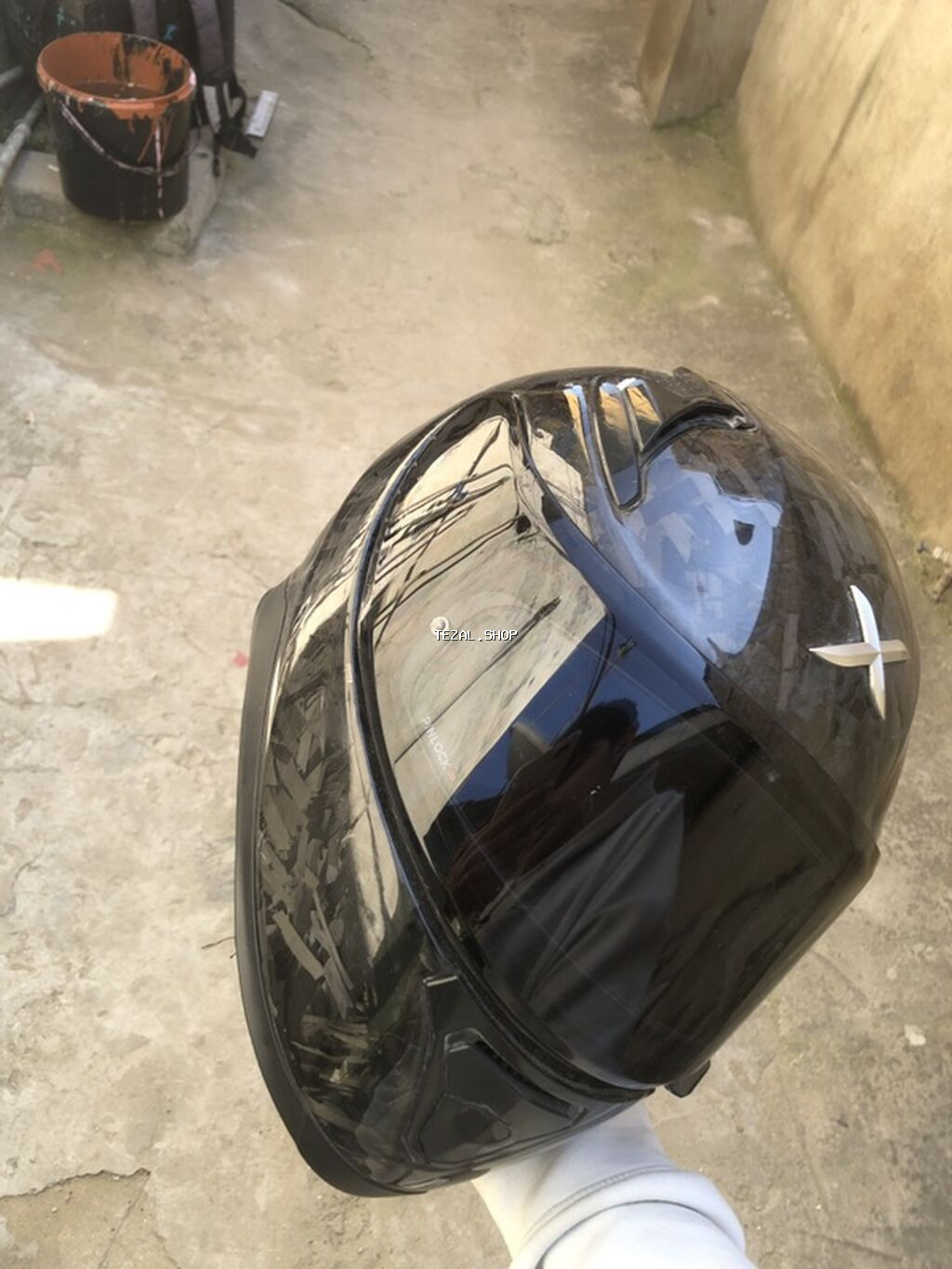 Məhsul: Tam üzlüq motosiklet dəbilqəsi, qara karbon tərzində dizayn - şəkil 2