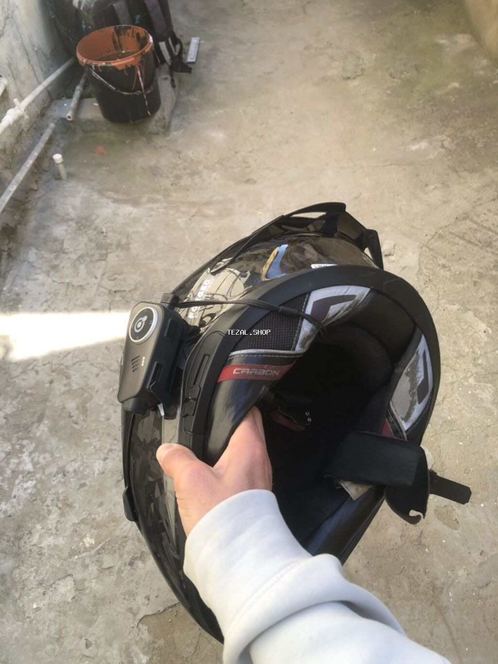 Məhsul: Tam üzlüq motosiklet dəbilqəsi, qara karbon tərzində dizayn - şəkil 4