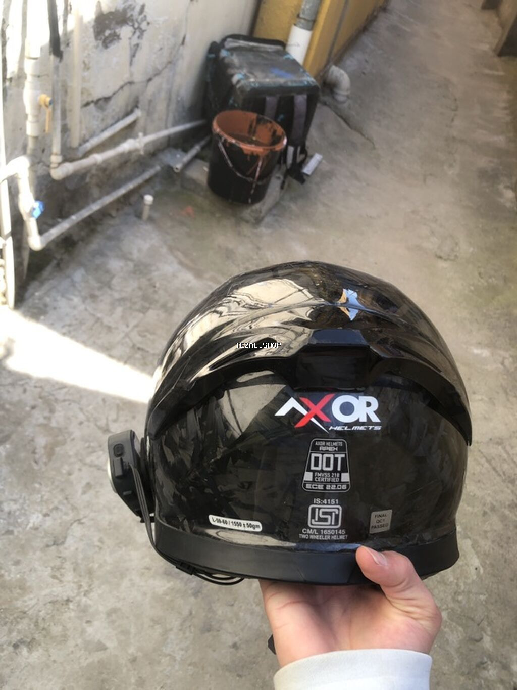 Məhsul: Tam üzlüq motosiklet dəbilqəsi, qara karbon tərzində dizayn - şəkil 5