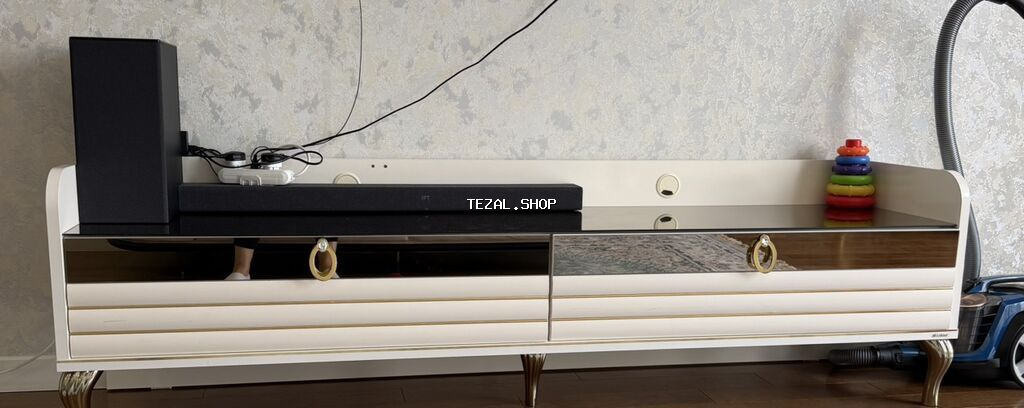 TV stendi / media konsolu - Dizayn: Klassik-modern üslub, krem rəngdə