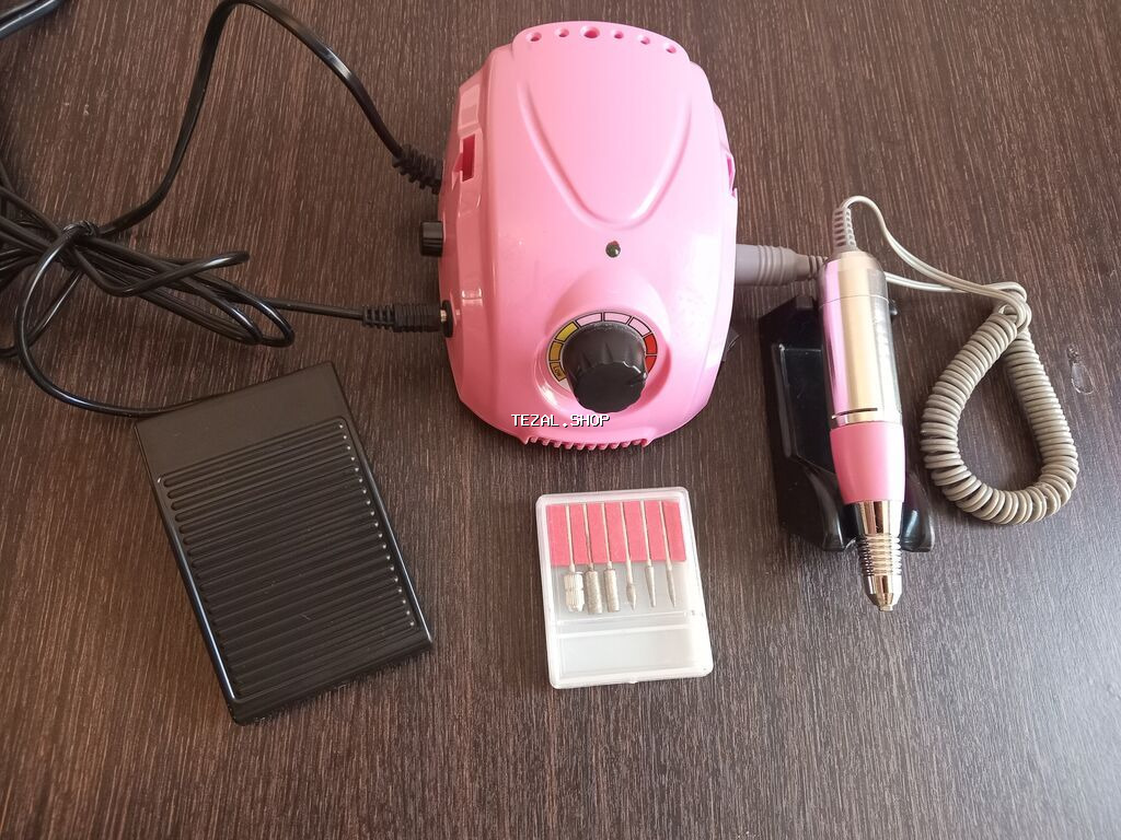 Manikür üçün elektrikli frez aparatı – tam set - Rəng: çəhrayı - - şəkil 2