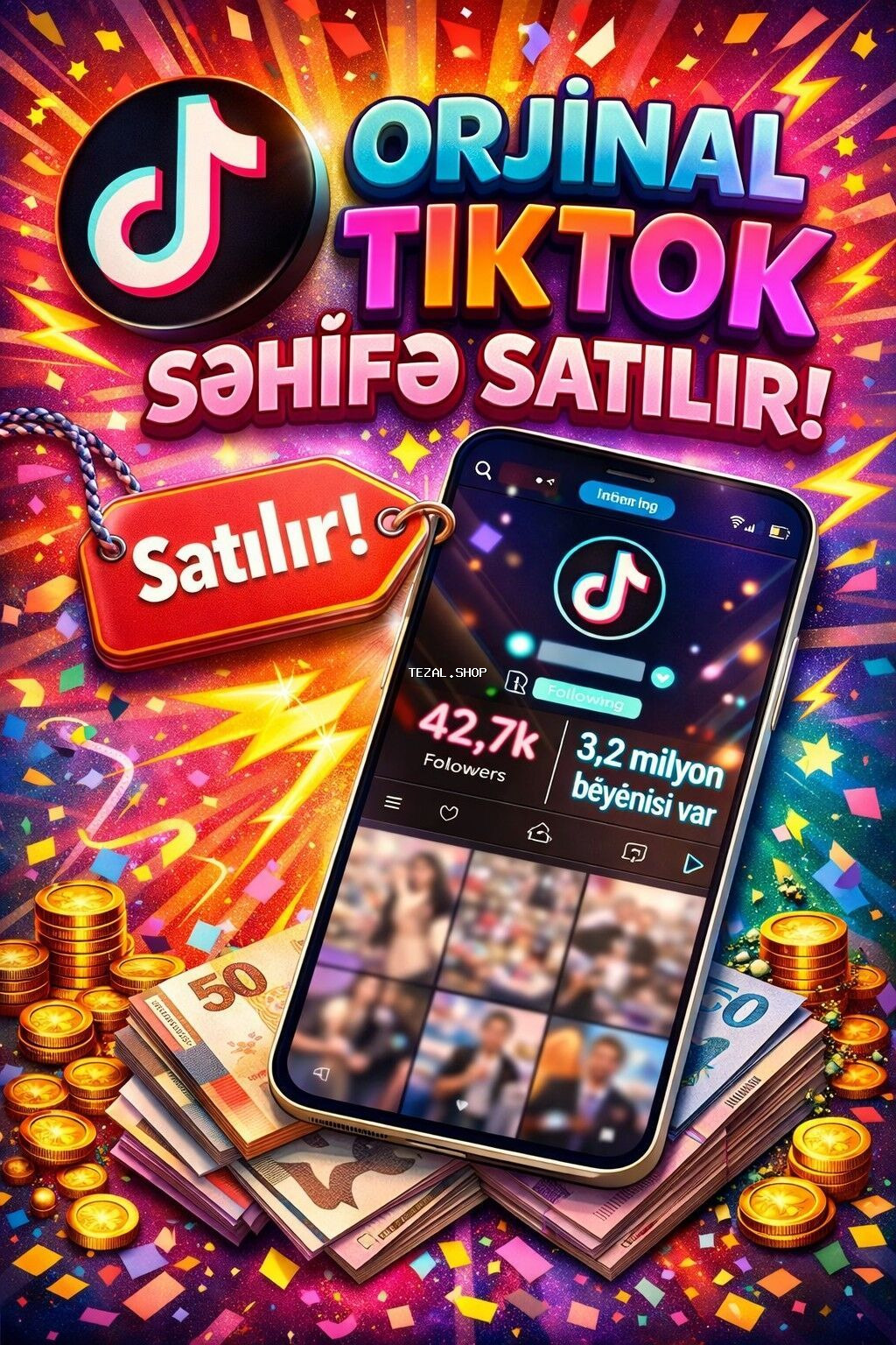 Orijinal TikTok səhifəsi satılır - Platforma: TikTok - İzləyici sayı