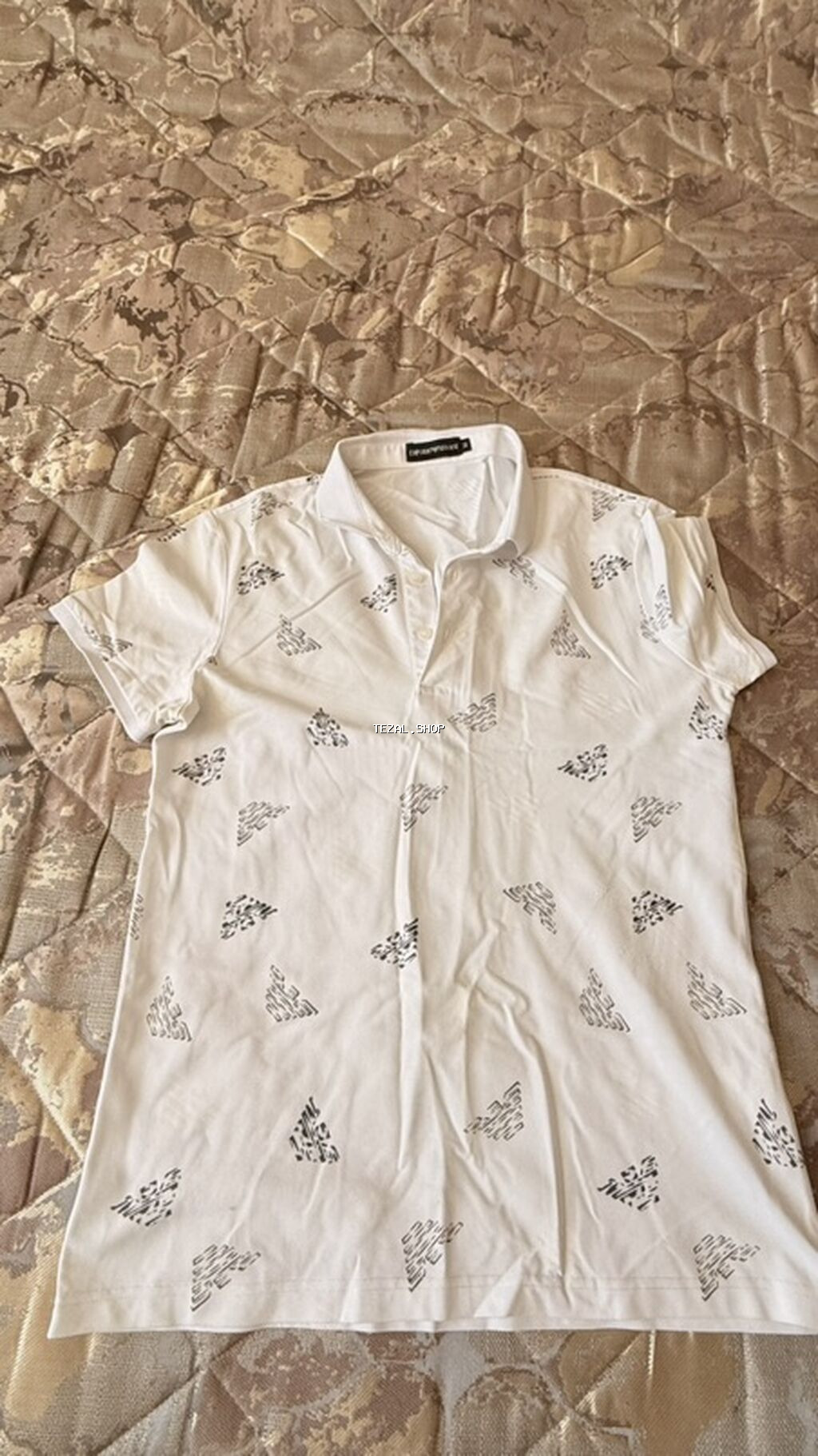 Ağ rəngdə kişi polo köynəyi - Stil: Qısaqol, klassik polo yaxalıq, 2