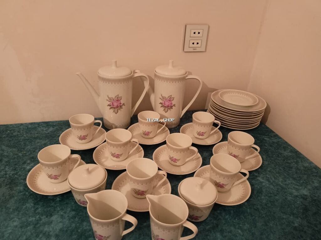 Çay dəsti, rəng - Ağ, Farfor, Almaniya - şəkil 2