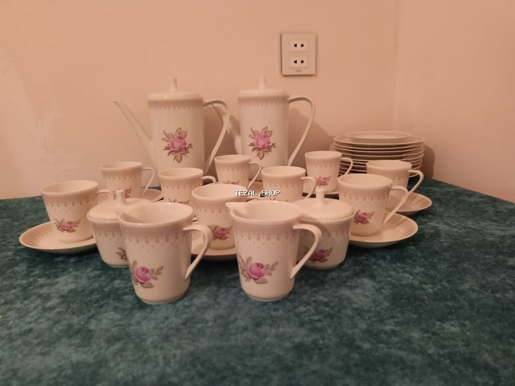 Çay dəsti, rəng - Ağ, Farfor, Almaniya - şəkil 3