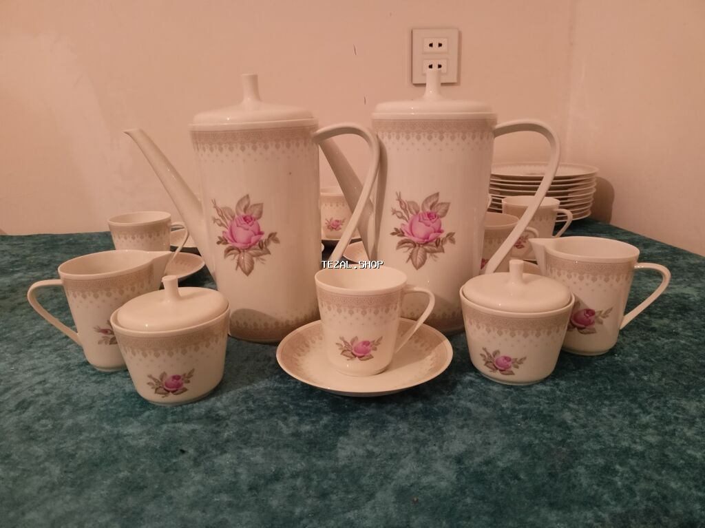 Çay dəsti, rəng - Ağ, Farfor, Almaniya - şəkil 5