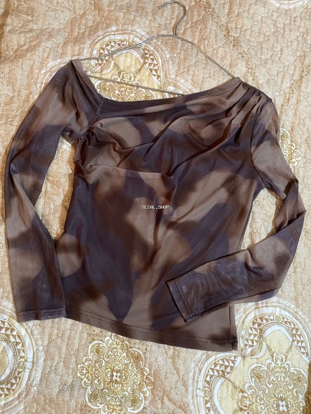 Qadın geyim dəsti – 4 məhsul 1) Boya fırçası effektli şalvar - Ağ - şəkil 5