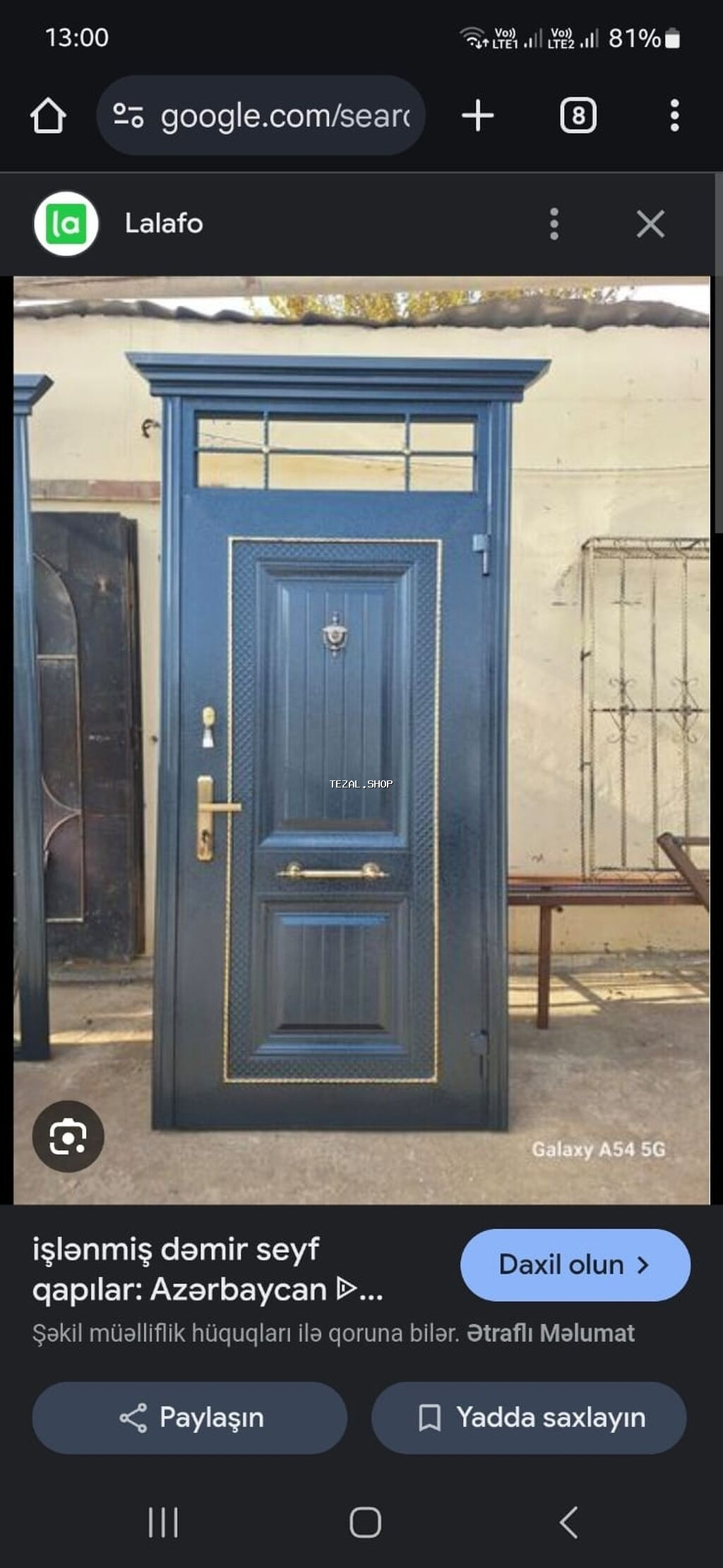 Yeni Giriş qapısı Zamok və çərçivə ilə, Zəmanətli, Ödənişli quraşdırma, Ünvandan götürmə, Pulsuz çatdırılma, Ödənişli çatdırılma - şəkil 3