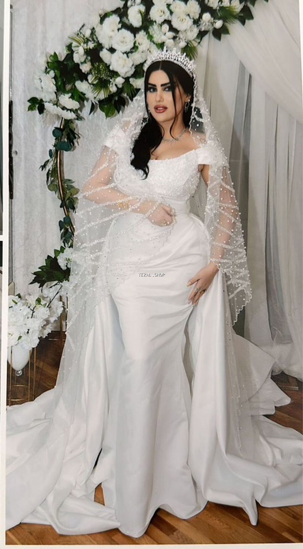 Zərif və elit gəlinlik komplekti - Model: klassik-ağ rəngdə, A-line