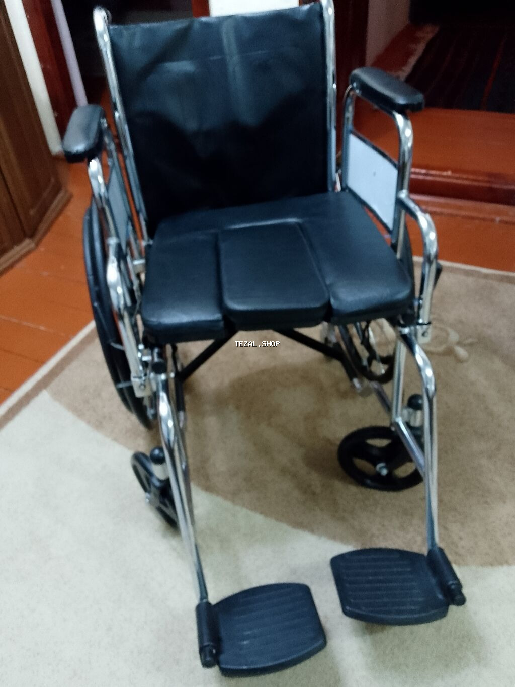 Universal tualet funksiyalı əlil arabası - Material: parlaq xroml­u - şəkil 3