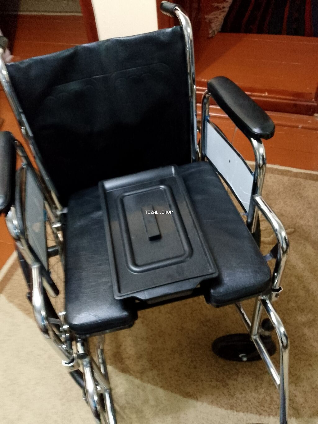 Universal tualet funksiyalı əlil arabası - Material: parlaq xroml­u - şəkil 4