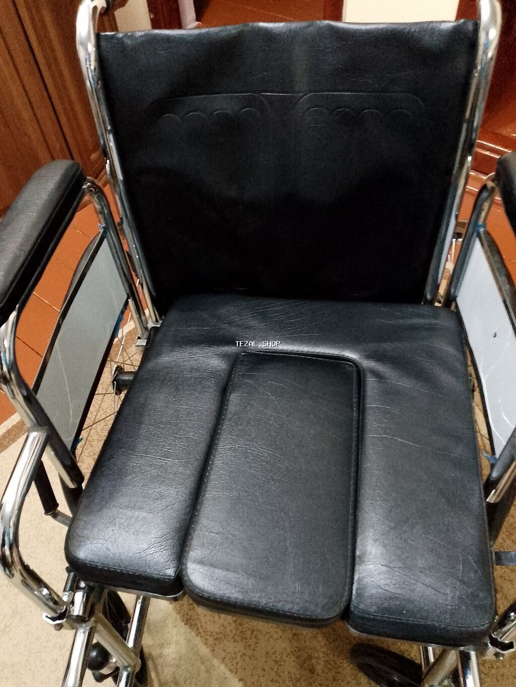 Universal tualet funksiyalı əlil arabası - Material: parlaq xroml­u - şəkil 5