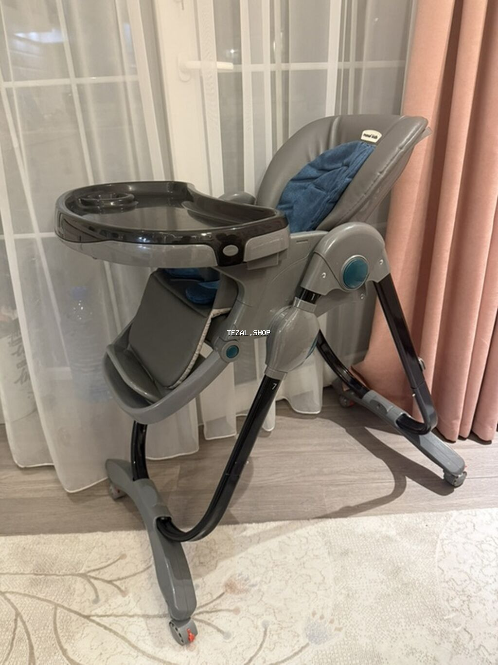 Uşaq yemək stulu – Masal kids təcili satilir - Rəng: boz gövdə, qara