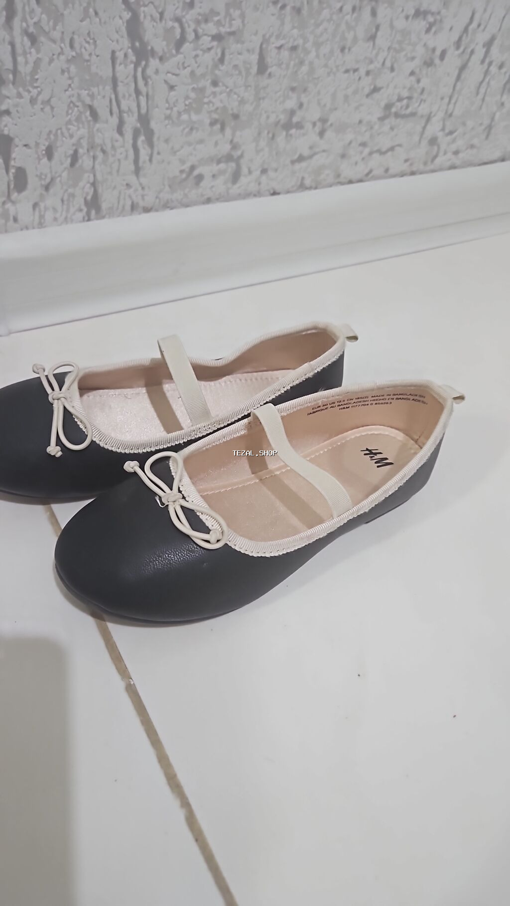 H&M qız uşaqları üçün baletka ayaqqabılar - Rəng: tünd boz/çəkmə