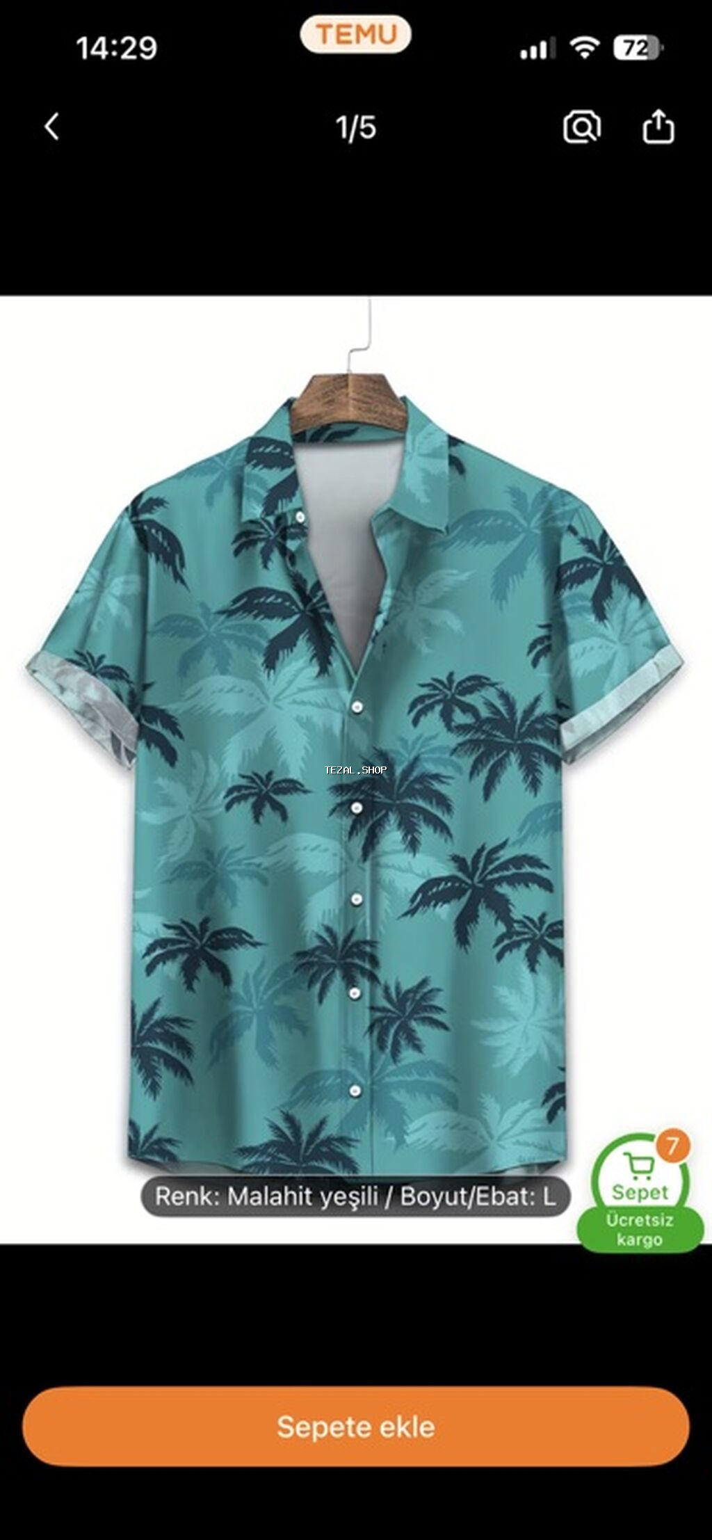 Məhsul: GTA Vice city Tommy Vercetti köynəyi Rəng: Malaxit yaşıl