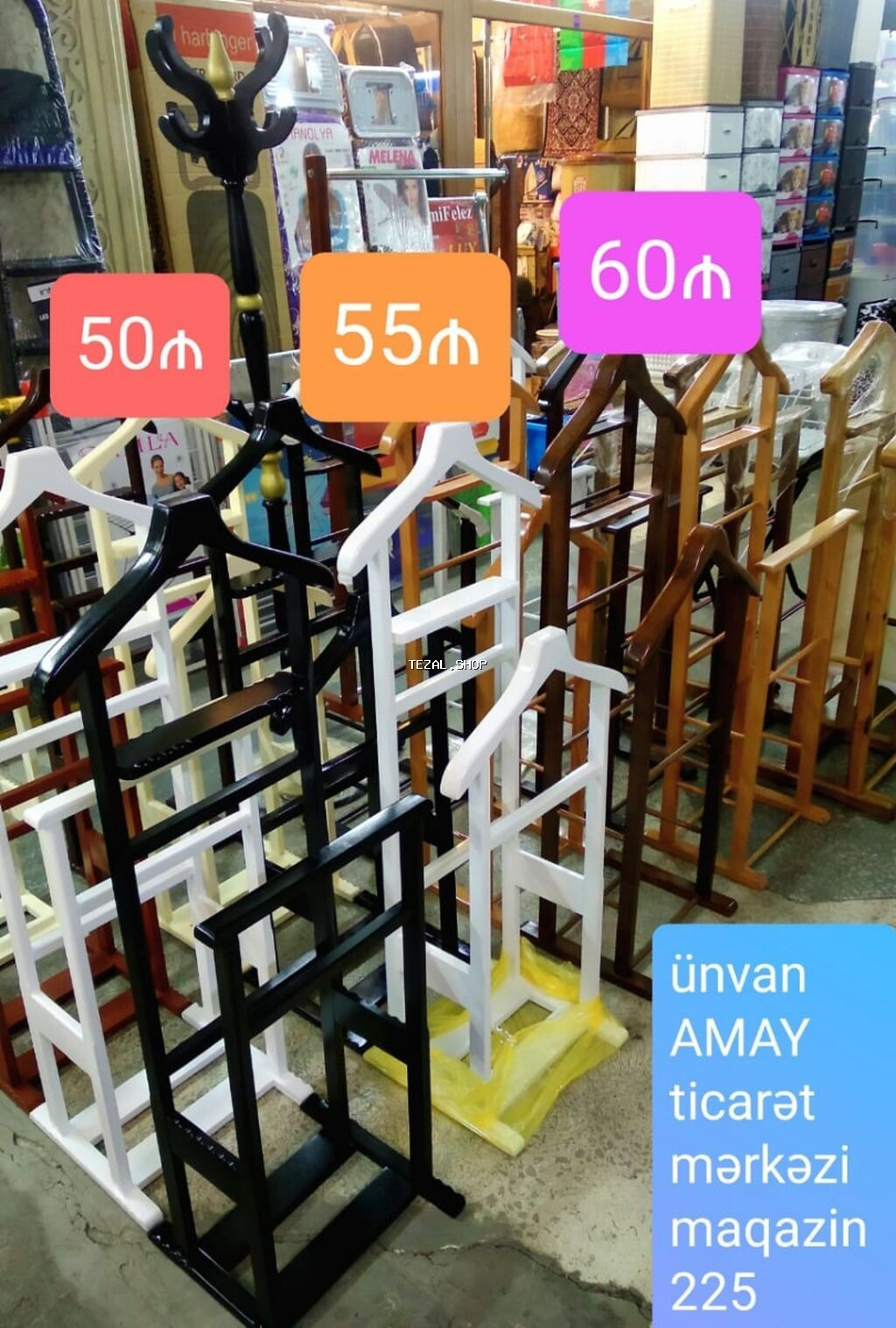 Asılqanlar paltar asmaq üçün. Yeni. Ünvan Amay ticarət mərkəzi - şəkil 2
