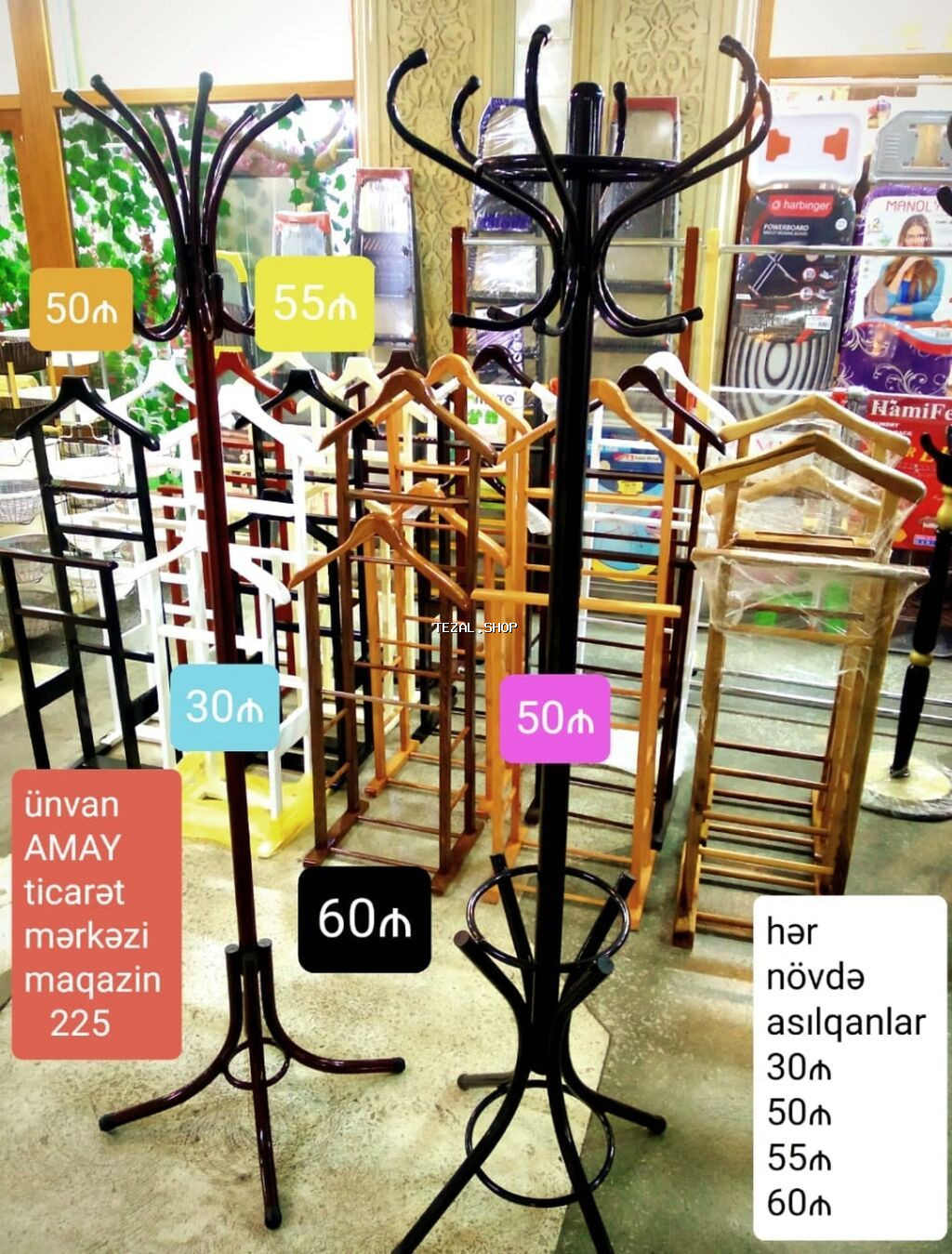 Asılqanlar paltar asmaq üçün. Yeni. Ünvan Amay ticarət mərkəzi - şəkil 3