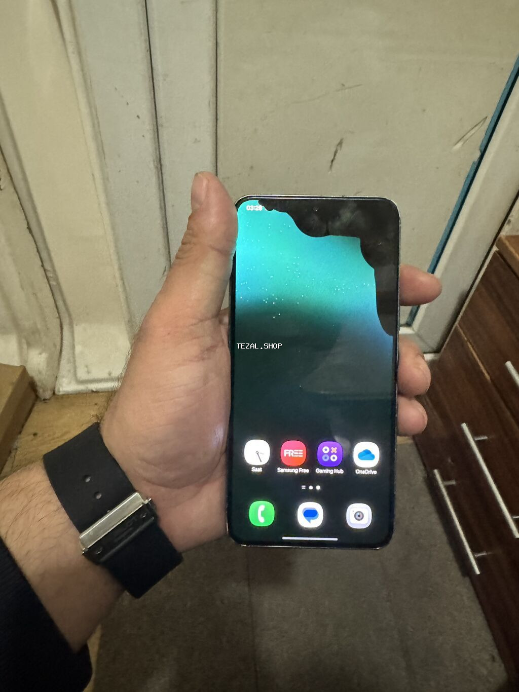 Samsung Galaxy S22, 128 GB, rəng - Göy, Sensor, Barmaq izi, Simsiz şarj