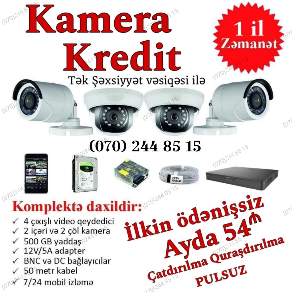 Kamera Kredit Sifarişi. Kredit üçün : Hec bir yerə getməyə ehtiyac
