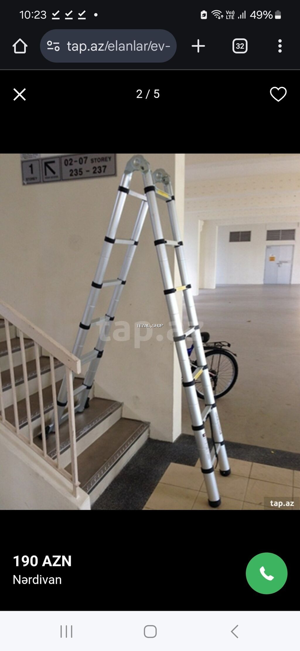 İskələ,nərdivan,pilləkan,kazyol,ayaq alti.təkərli lesa.İcarəsi - şəkil 2