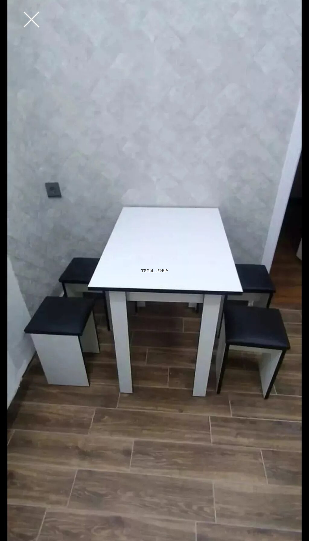 Mətbəx üçün, Yeni, Açılmayan, Dördbucaq masa, 4 stul - şəkil 4