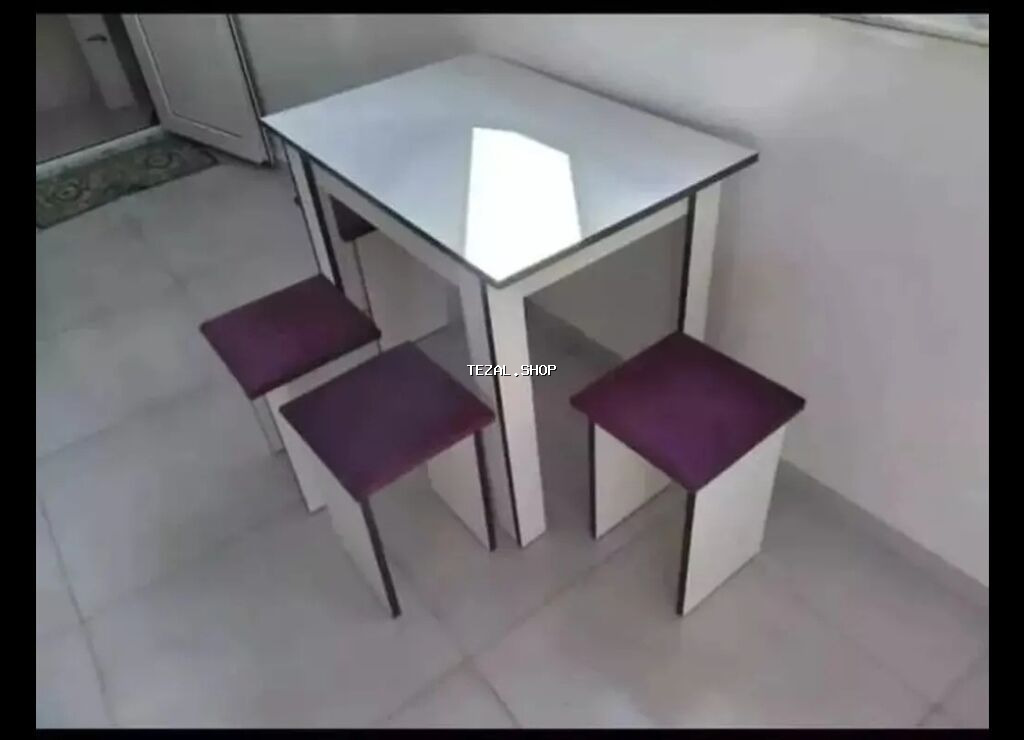Mətbəx üçün, Yeni, Açılmayan, Dördbucaq masa, 4 stul - şəkil 5