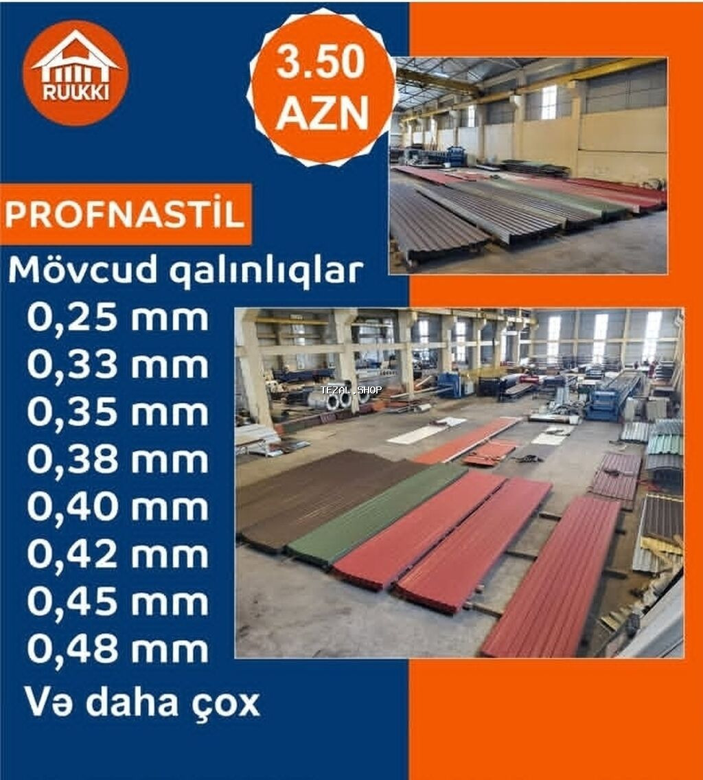 Şifer, Dəmir, Pulsuz çatdırılma, Zəmanətli, Kredit var