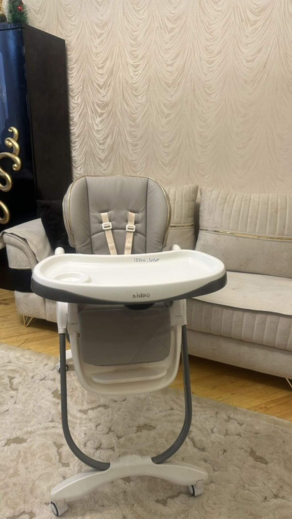 Uşaq yemək stulu – kidilo Xüsusiyyətlər: - 2qat tepsi: ağ və tünd boz