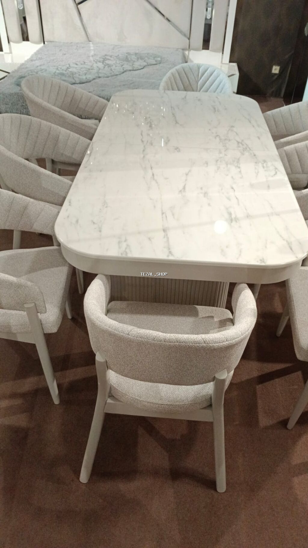 Qonaq otağı üçün, Yeni, Açılan, Dördbucaq masa, 6 stul - şəkil 3