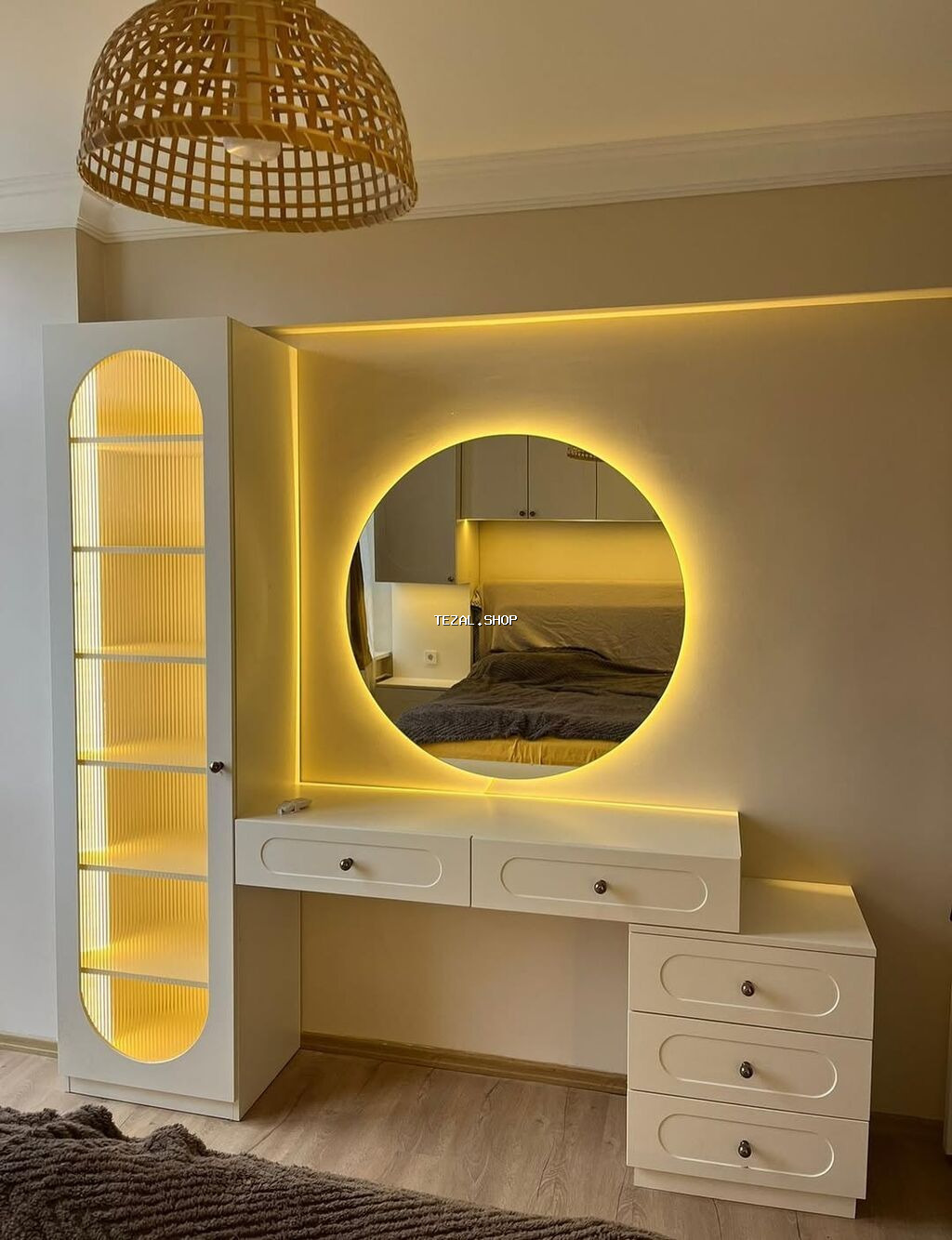 Məhsul: LED işıqlı makiyaj masaları və güzgü dəstləri - Dizayn - şəkil 2