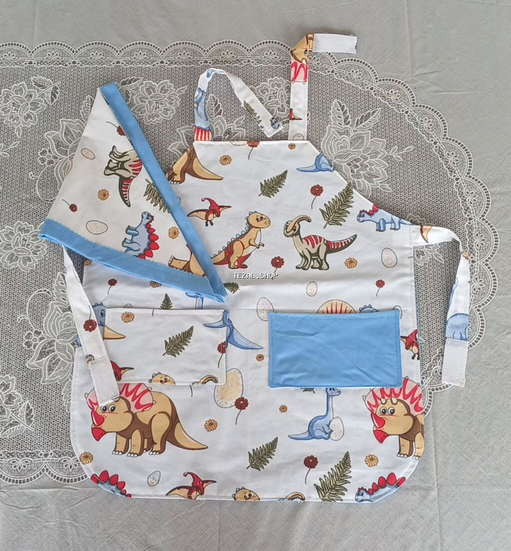 Uşaq üçün mətbəx dəsti – önlük və üçbucaq yaylıq (bandana) -