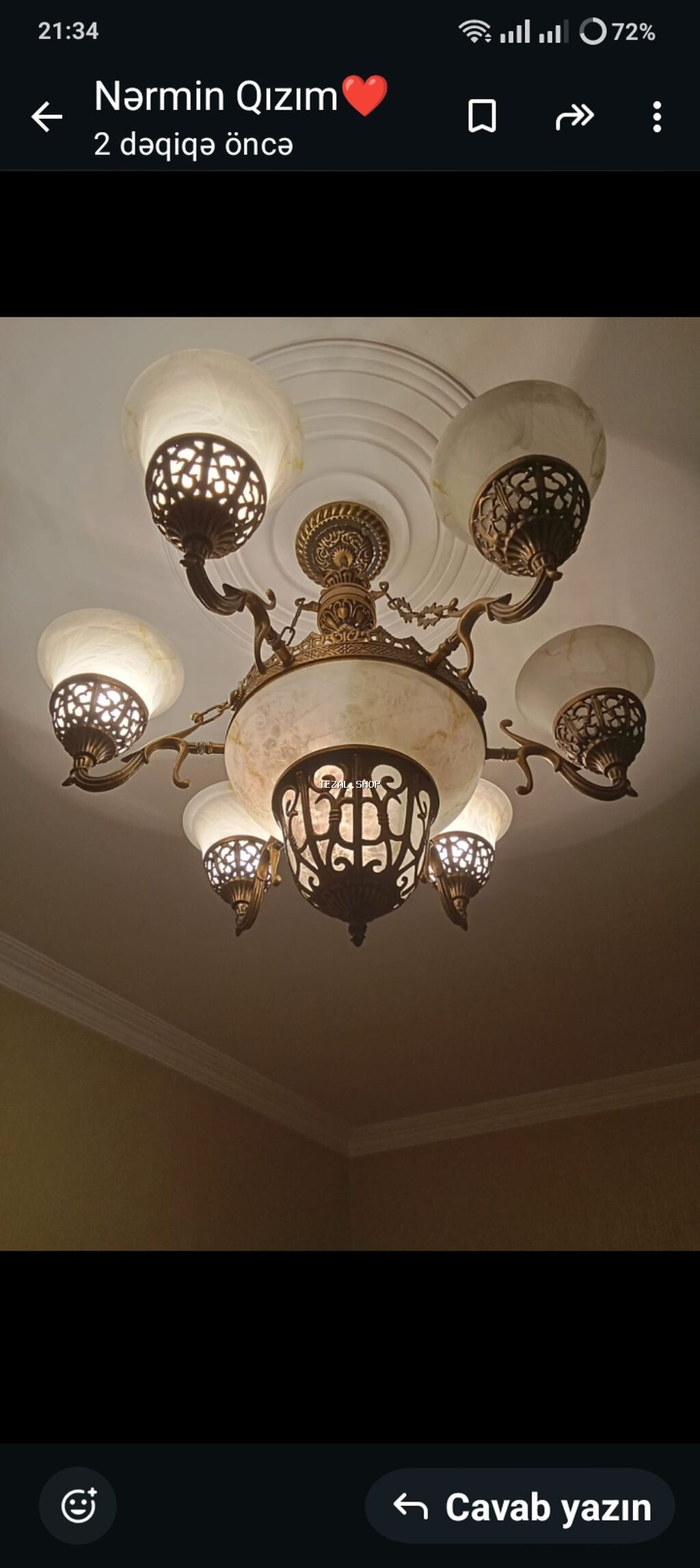 Çılçıraq, 7 lampa, Metal