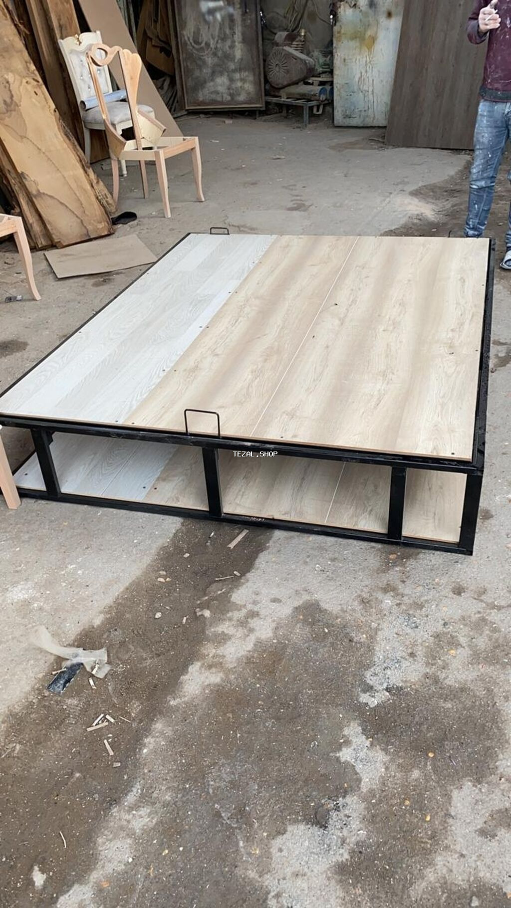 Metall karkaslı qalxan mexanizmalı çarpayı bazası - Güclü qara metal