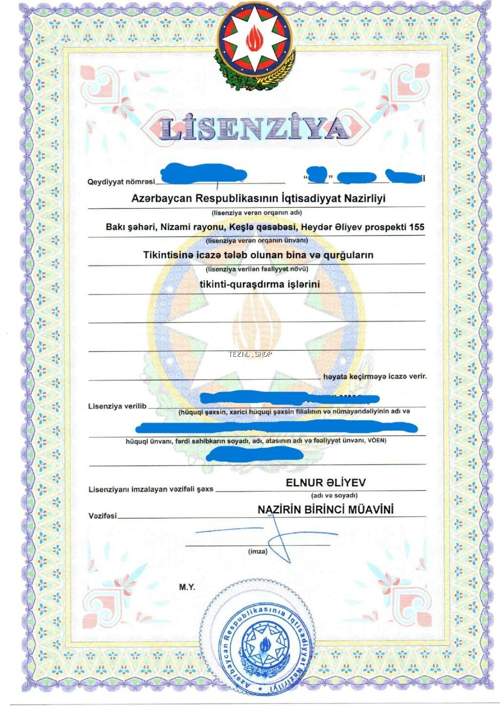 TAM PAKET LİSENZİYALI TİKİNTİ ŞİRKƏTİ SATILIR (SAHİBİNDƏN) Cari ildə