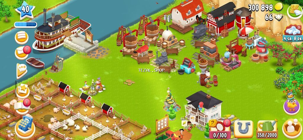 Hay Day oyunu hesabı – inkişaf etmiş ferma Səviyyə: 40 Qızıl