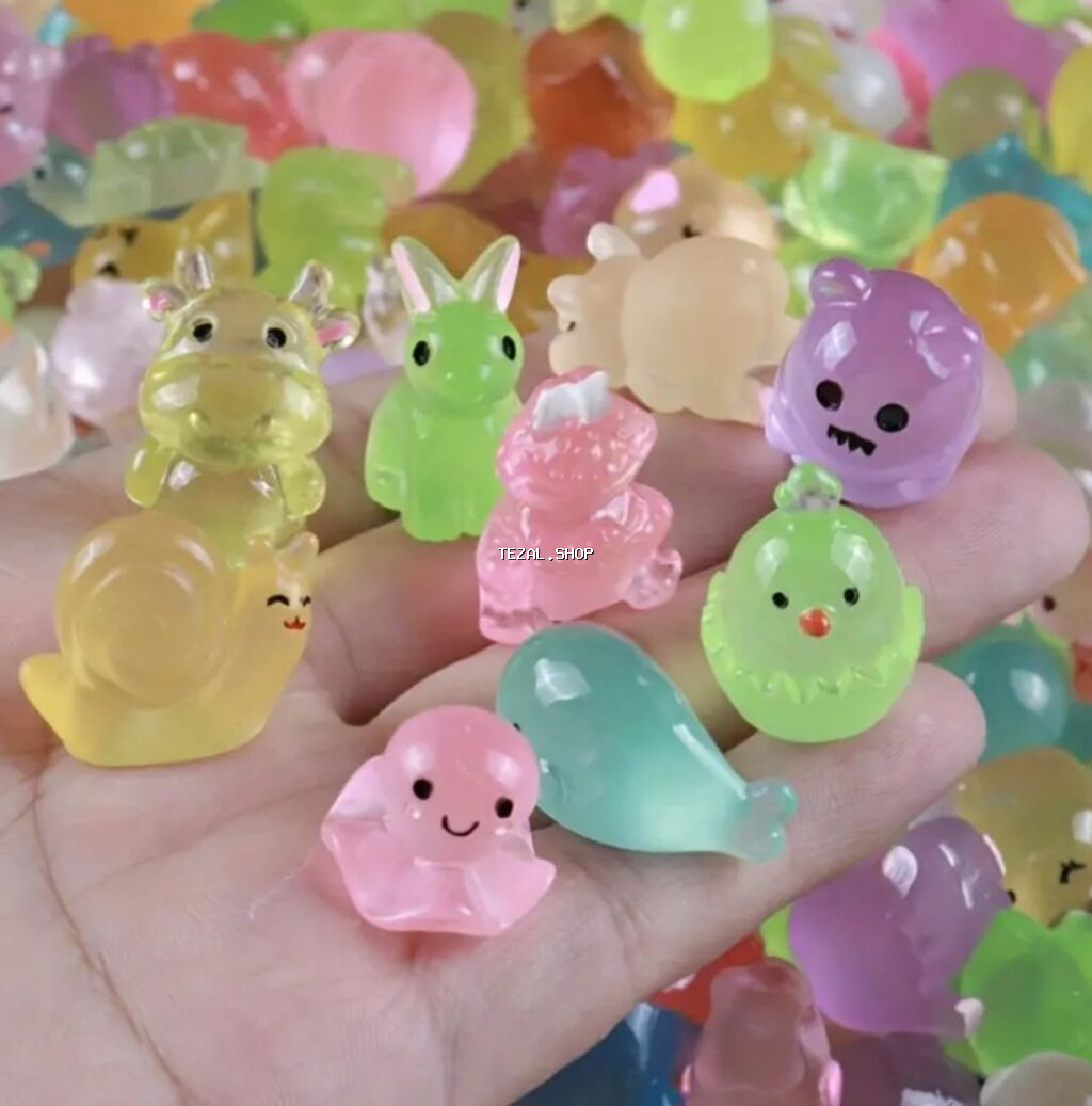 Yarı şəffaf, rəngarəng mini heyvancıq fiqurları seti - Rənglər