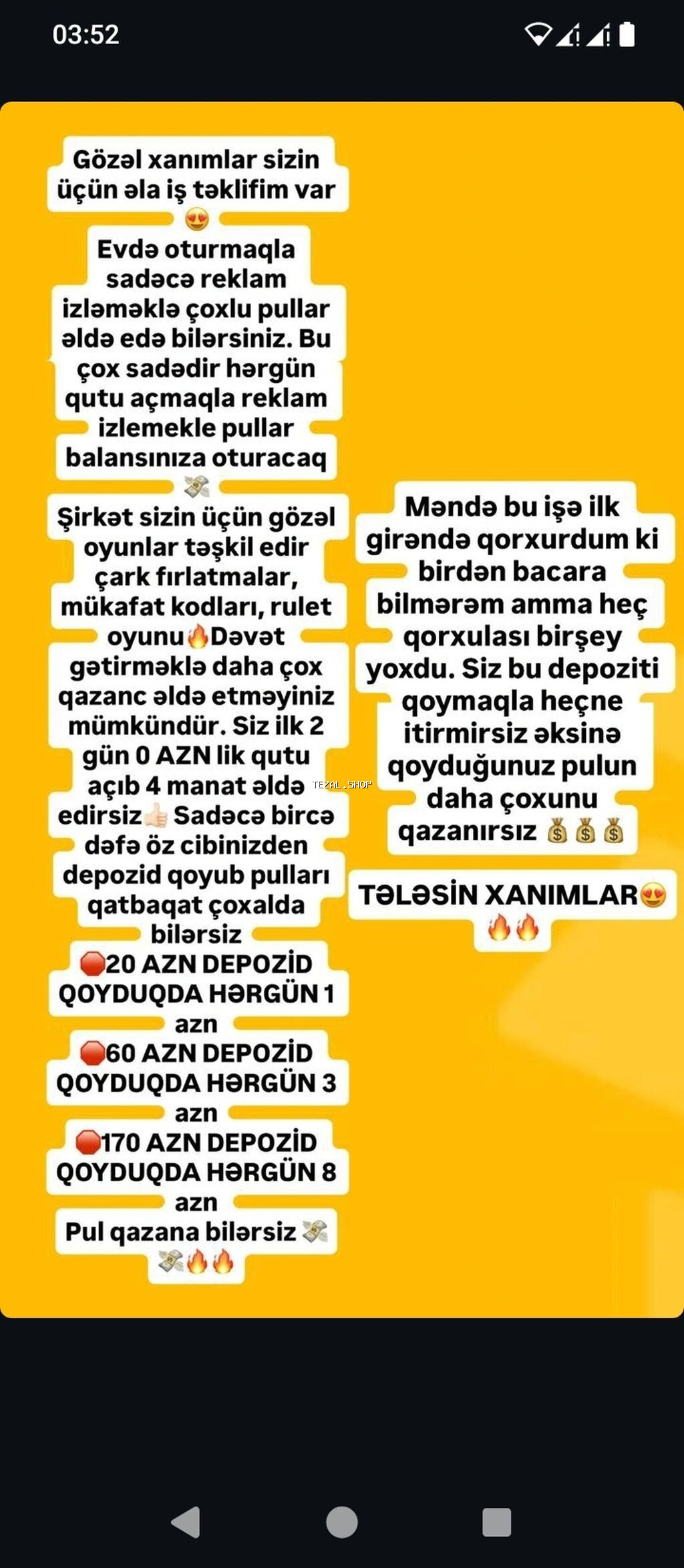 Ev rahatlığında reklam izləyərək qazanc imkanı təklif olunur