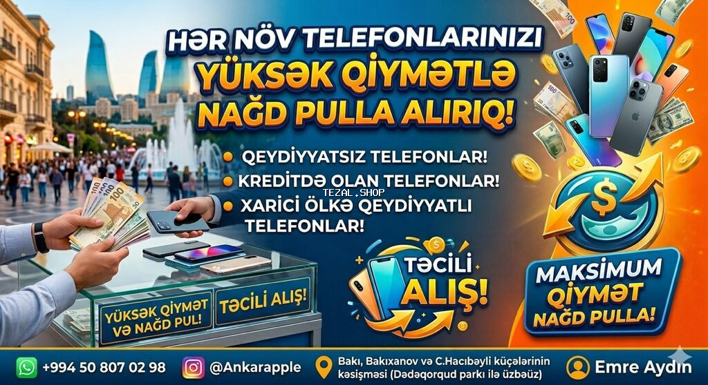 📱 HƏR NÖV TELEFONLARIN NAĞD ALIŞI! Əlinizdəki telefonu dərhal pula