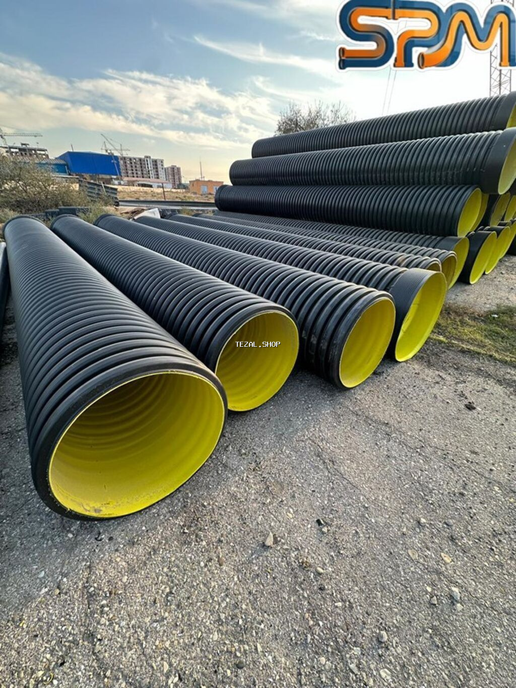 Kanalizasiya borusu, Qofralı, Plastik, 500 mm, Yeni