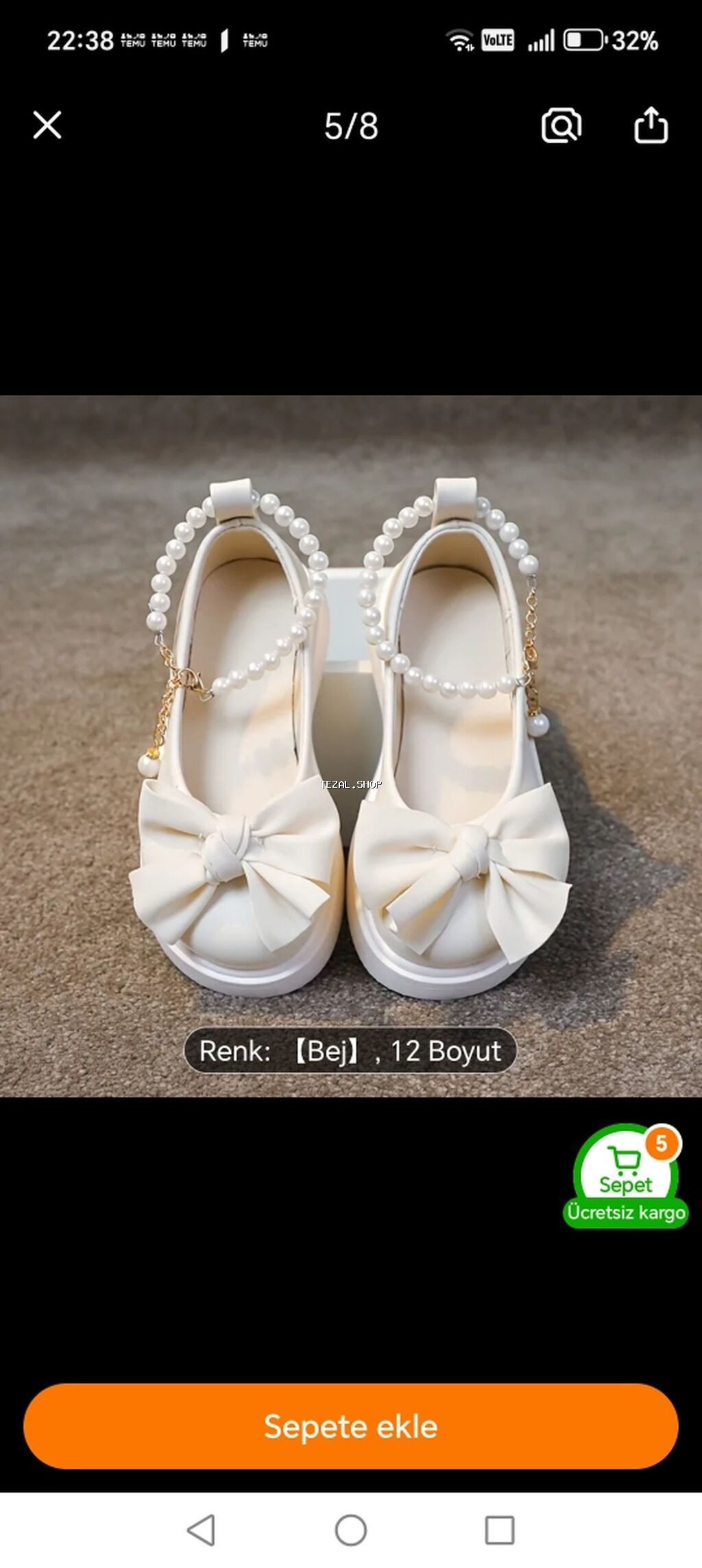 Məhsul: Uşaq geyim və ayaqqabı dəsti 1) Qız uşağı üçün klassik