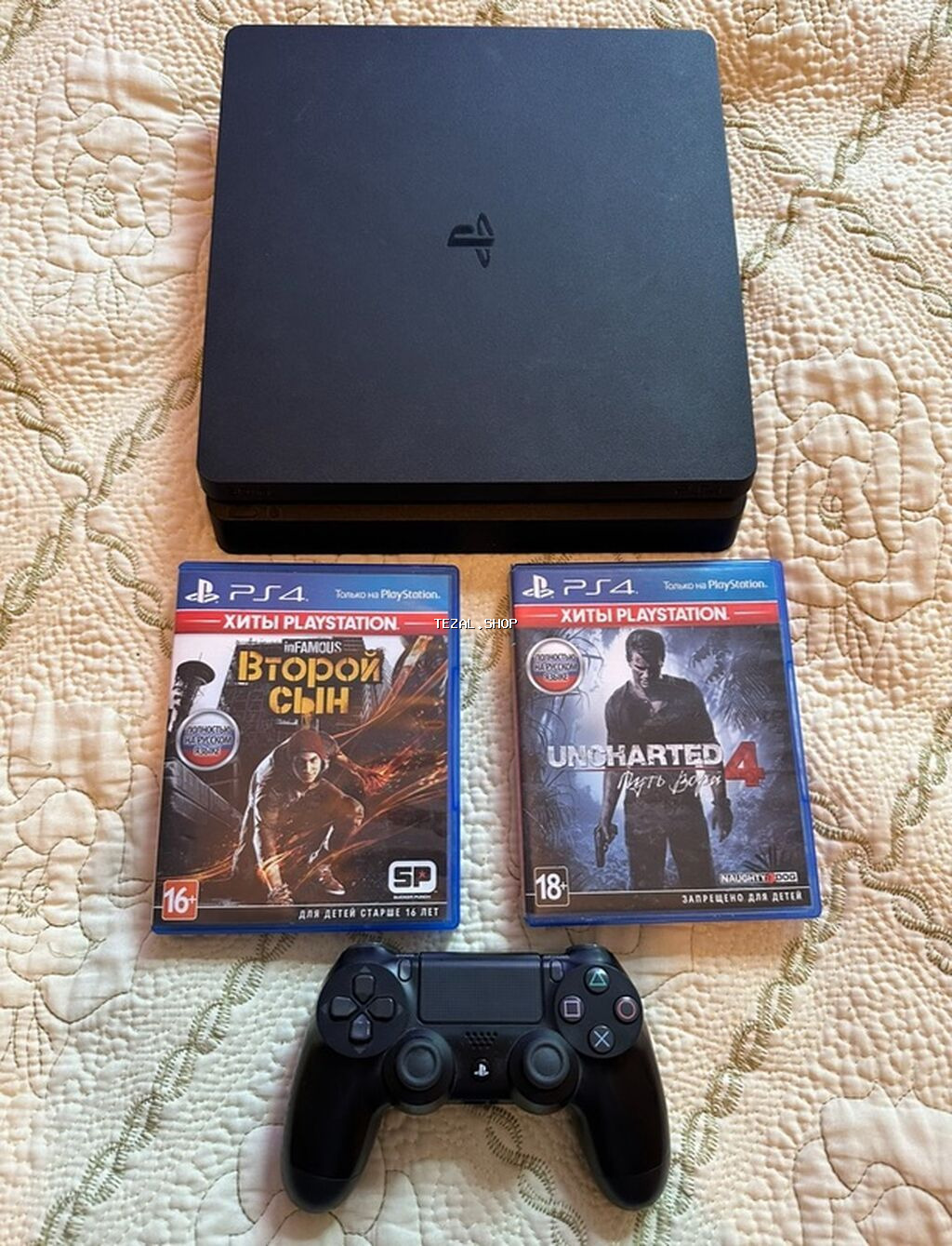 PlayStation 4 Slim(1TB/500GB) komplekti - Konsol: PS4 Slim (qara