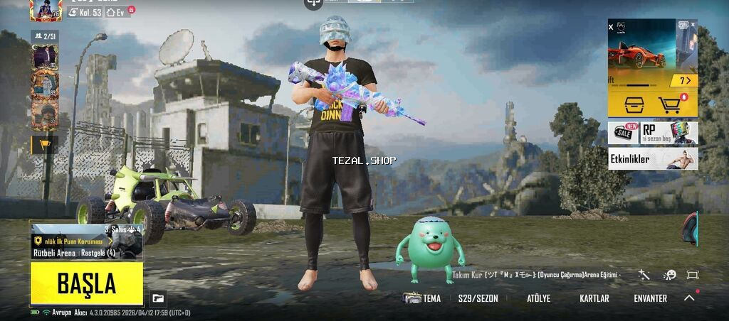 PUBG Mobile oyun hesabı – inkişaf etmiş inventar və nadir kosmetiklər