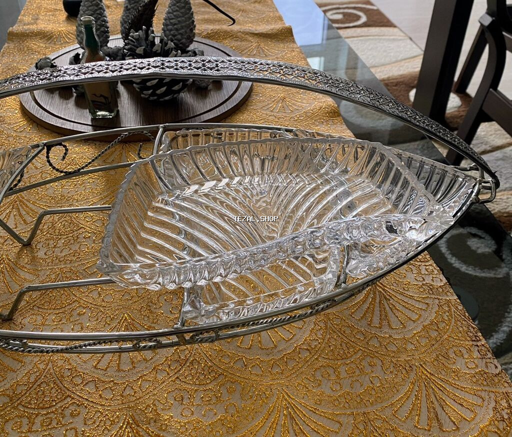 Şüşə Servis Qabı – bölməli, dəmir karkaslı - Material: şəffaf bərk - şəkil 2