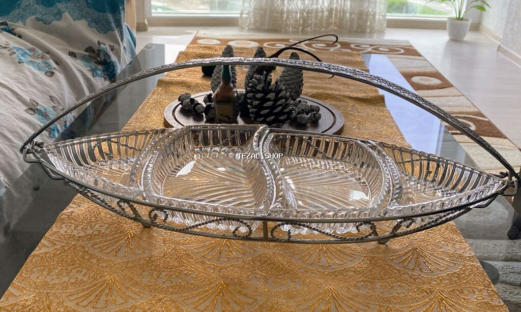 Şüşə Servis Qabı – bölməli, dəmir karkaslı - Material: şəffaf bərk - şəkil 3