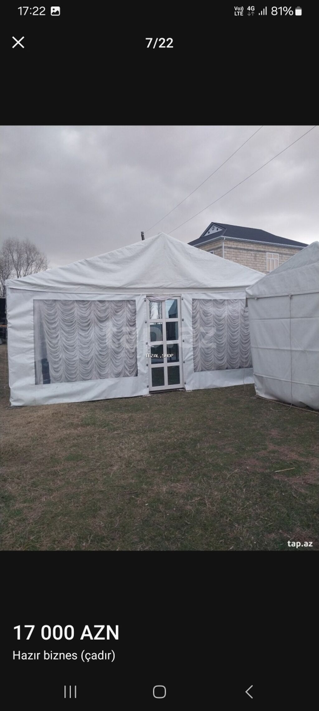 Cadir her bir adadanli teze masinla birge masinin qablari ag senedler - şəkil 2