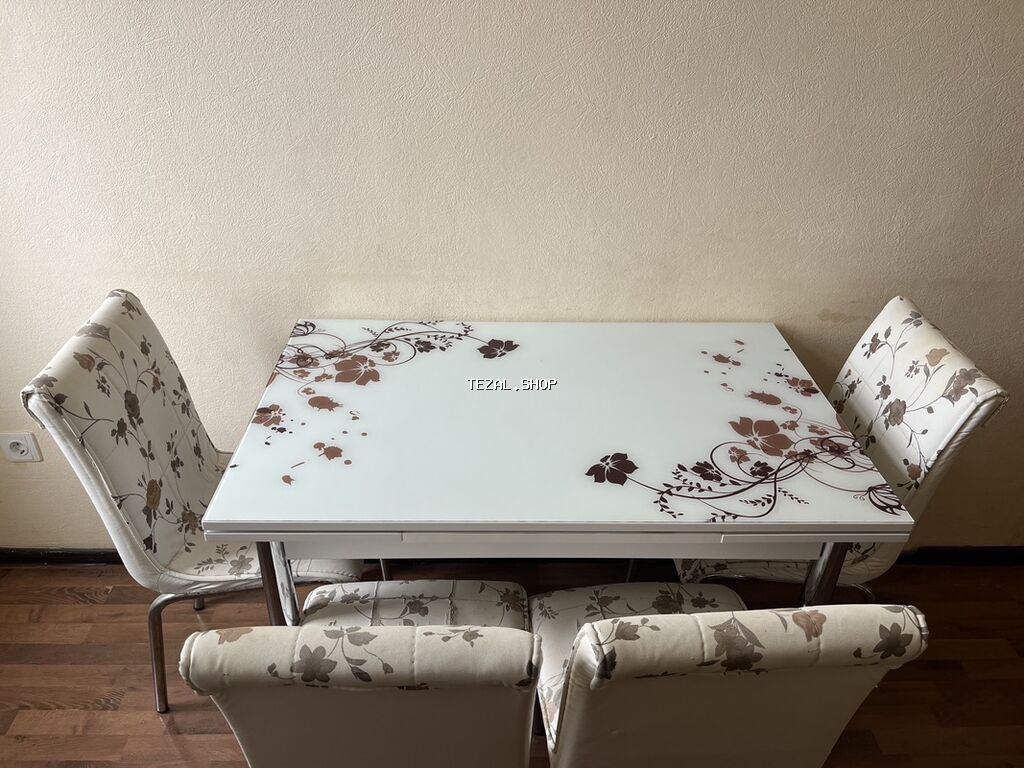 Mətbəx üçün, İşlənmiş, Açılan, Dördbucaq masa, 4 stul