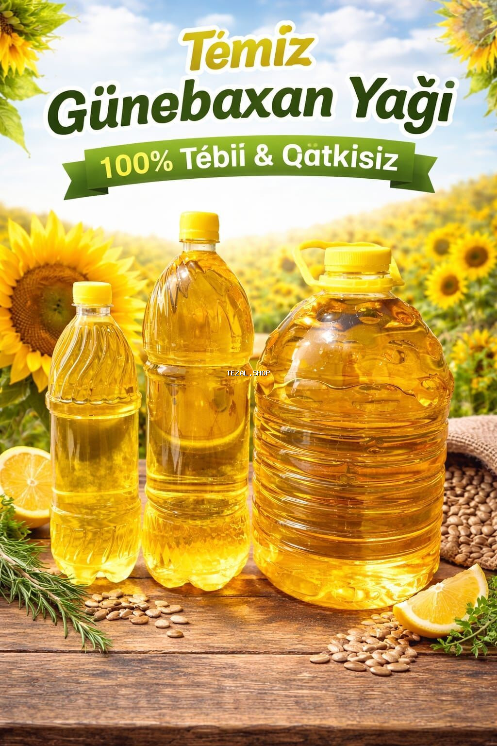 Günəbaxan yağı, 1 l, Ödənişli çatdırılma - şəkil 2