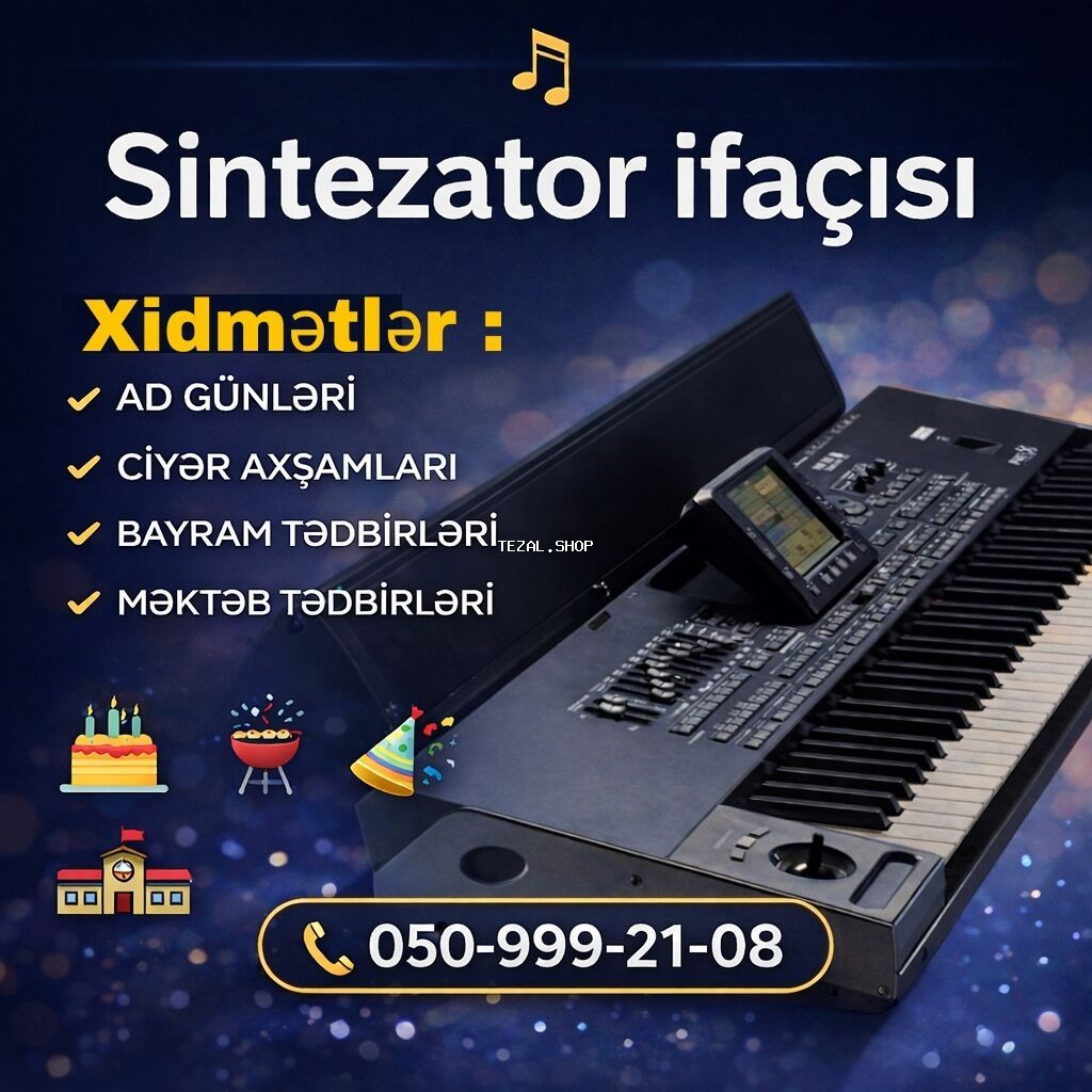 Sintezator ifaçısı xidməti Tədbirləriniz üçün peşəkar sintezator